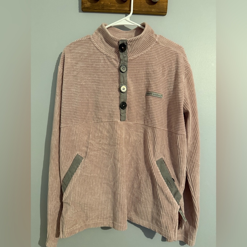 Simply Southern Blush Corduroy Button-Up